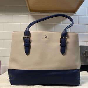 Kate Spade Beige and Navy Tote Bag